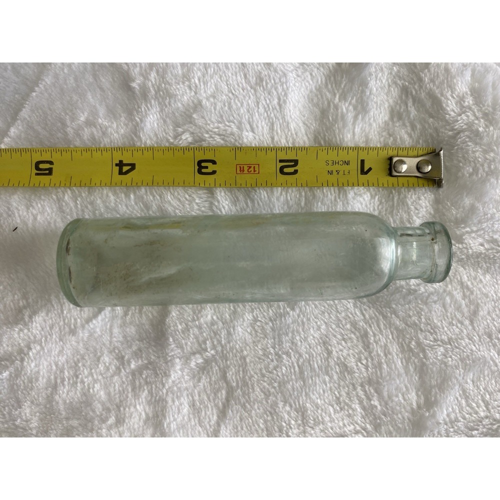 Clear Rectangular Medicine Bottle Applied Lip Collectible Glass 1880 Era - Picture 2 of 2